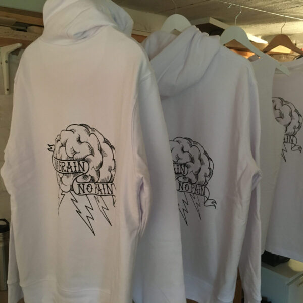 No Brain No Pain /// Hoodie /// White - Image 3