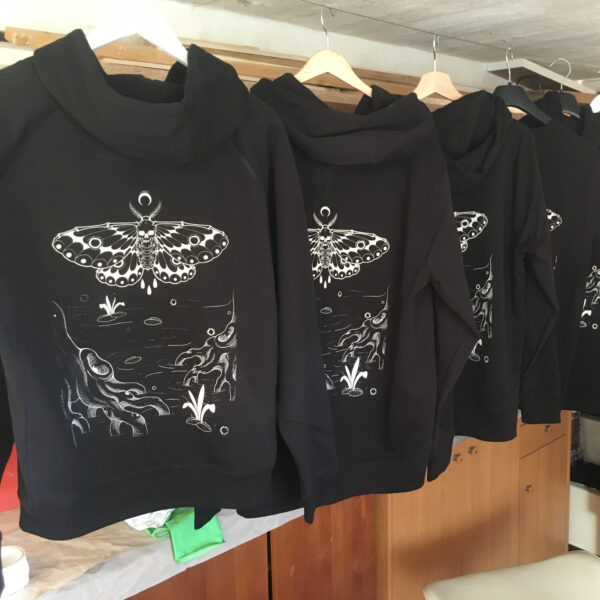 Moth /// Heavy Hoodie /// Black - Image 2